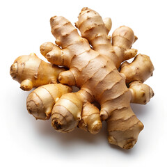  Fresh Ginger Root on White Background