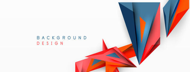 Obraz premium Minimal geometric abstract background. Low poly dynamic triangle design. Trendy techno business template for wallpaper, banner, background or landing