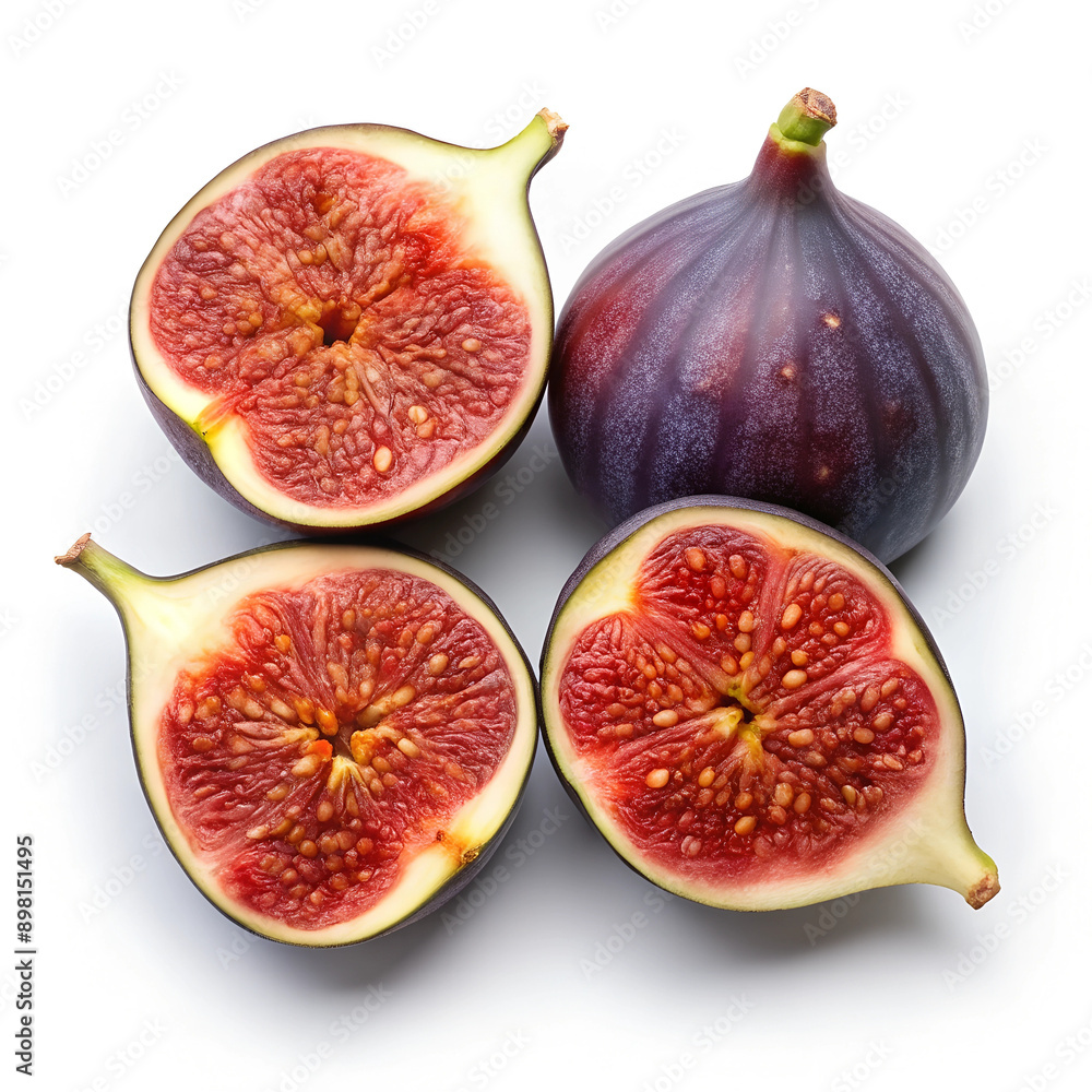 Wall mural Fresh figs isolated on white background