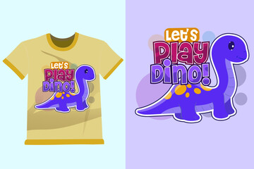 Dinosaurs brontosaurus cartoon arts For tshirt, Apparel prints designs and other uses. Perfect for decoration, nursery t-shirt, kids apparel, invitation, simple child design.