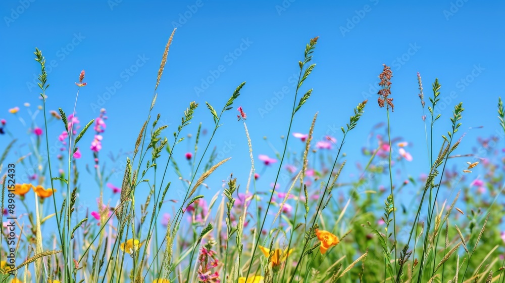 Wall mural field of wildflowers