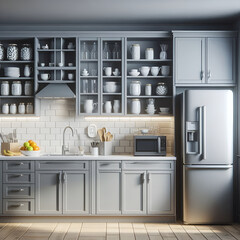 modern kitchen interior with kitchen