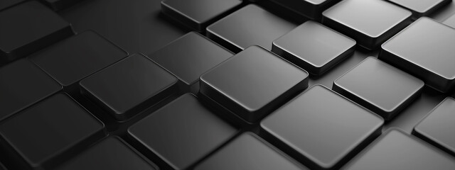 black 3d black square box Black color square pattern on banner with shadow. Modern and minimal black square concept.