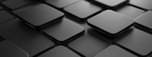 Fototapeta premium Abstract black and metal color geometric square background with copy space.