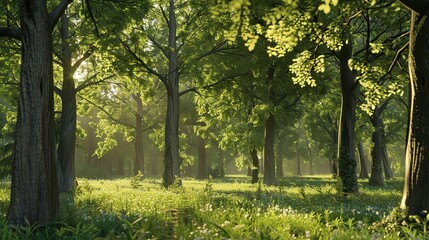 Fototapeta premium Forest trees wildlife world environment 