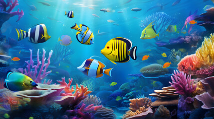 Naklejka premium Whimsical Marine Life Themed Personal E-Card - Send Your Wishes with a Splash of Sea Colors