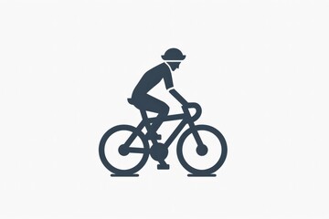 Obraz premium This minimalist silhouette art shows a cyclist casually riding a bicycle, embodying a simple and modern aesthetic. The rider’s relaxed posture is captured in clean lines.