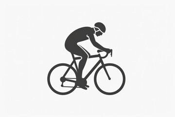 This silhouette captures a cyclist in full racing mode, hunched forward on a racing bicycle, showcasing the streamlined form and concentration required for high-speed cycling.
