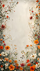 A beautiful painting of peachcolored flowers on a white background, showcasing the creativity of floral design and flower arranging in a peaceful landscape