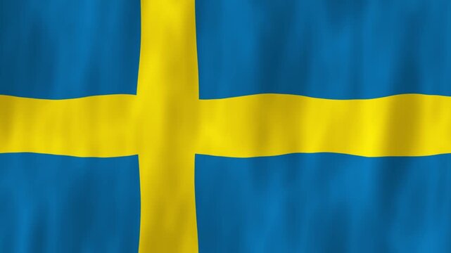 Sweden Nordic flag country animation 3D symbol design waving in wind movement national patriotism world culture emblem banner blue yellow Northern Europe Scandinavia