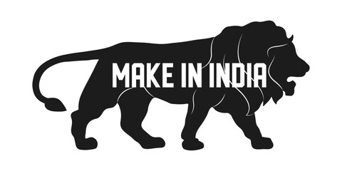 Make In India Logo Entrepreneur Business Initiative Symbol