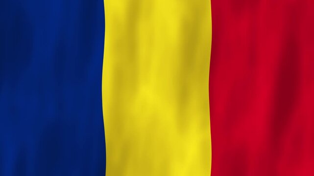 Romania flag country animation 3D symbol design waving in wind movement national patriotism world culture emblem banner blue yellow red Europe