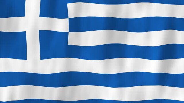 Greece flag country animation 3D symbol design waving in wind movement national patriotism world culture emblem banner blue white Southeast Europe