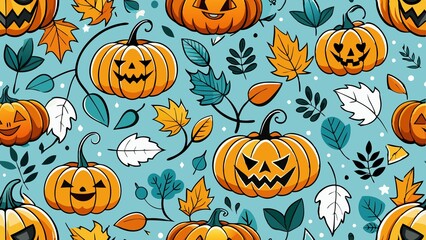 Hallowen pattern various pumpkin