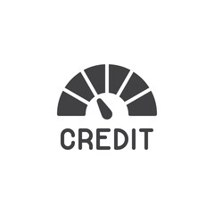 Gauge showing credit score range vector icon