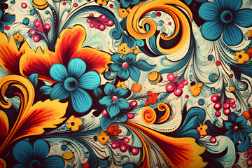 Fototapeta premium vintage style illustrated wallpaper, vintage vibes