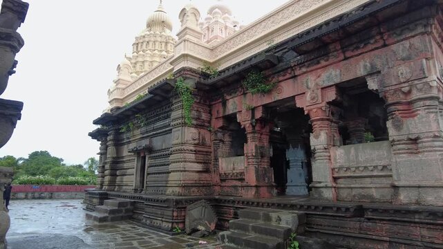 26 July 2024, Saswad, India, Sangameshwar (Lord Shiva) Temple in Rainy Season, built in the 1720s, The temple is located on the banks of the Karha and Bhogwati rivers.