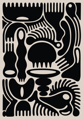 Abstract shapes and modern contemporary nature icon set