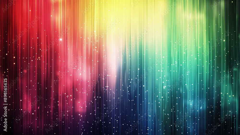 Poster vivid aurora lights with sparkling stars creating a captivating gradient background