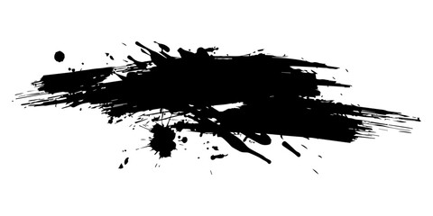 Naklejka premium Black ink splash on a white background