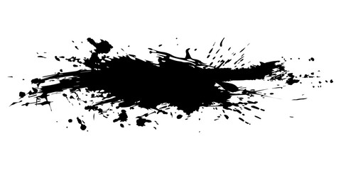 Obraz premium Black ink splash on a white background