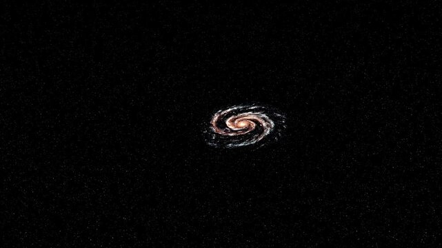 vue d'artiste d'une galaxie spirale en rotation dans l'univers profond