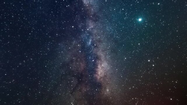 Cosmic journey through the beautiful cosmos. Billions of stars in the Milky Way galaxy. Slow flight through galaxies and constellations. Looped infinite motion. 4k footage