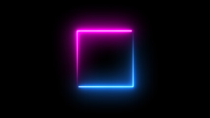 illustration of neon frame with two colours pink and blue