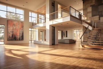 Minimal living room with natural light