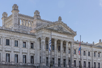 Obraz premium View of the Legislative Palace of Uruguay in the center of Montervideo