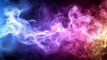 Obraz premium Abstract smoky background with vibrant blue and pink tones forming captivating patterns