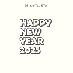 Happy New Year 2025 premium editable text effect Vector illustration template