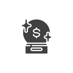 Crystal ball with dollar sign vector icon