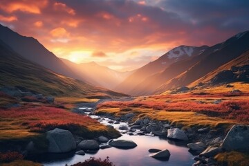 Fototapeta premium Mountain autumn landscape outdoors