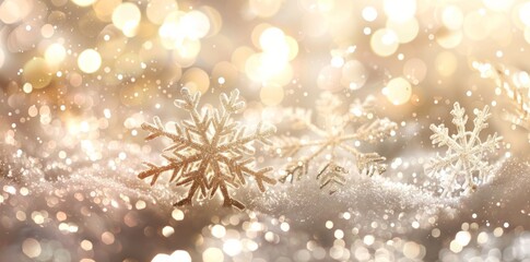 Festive background with golden and silver