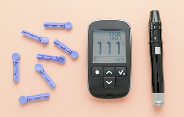 Ensure precise diabetes blood sugar testing with a glucose meter and lancets for accuracy