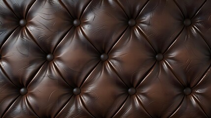 Fototapeta premium Brown leather texture with buttons for background