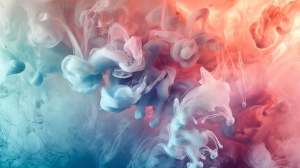 Fototapeta premium The image is of smoke, with a blue, red, and white color scheme. Abstract background