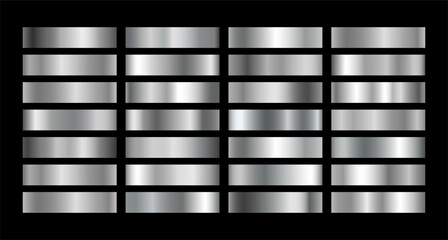 Shiny Metallic Chrome Steel Gradient Swatches Collection