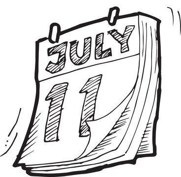 doodle calendar icon. tear off calendar vector ilustration