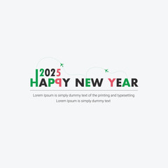 Happy New Year 2025 premium editable text effect Vector illustration template