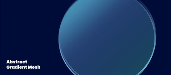 Abstract blue Gradiant mesh background soothing circle shape glass minimal gradient background	
