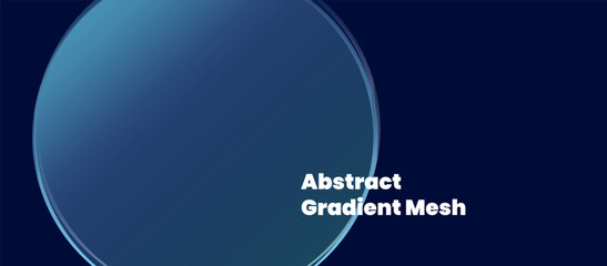 Abstract blue Gradiant mesh background soothing circle shape glass minimal gradient background	
