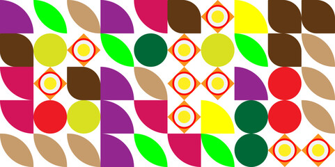 Fototapeta premium Abstract background pattern design with colorful geometric shapes. Vector illustration. 