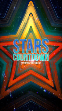 Stars Countdown. Vertical Stories Opener for Social Media.
