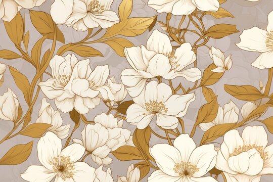 Jasmine flower wallpaper pattern plant.