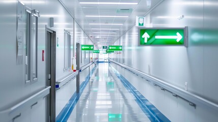 Healthcare Facility hospital corridor directional sign navigation signage patient build