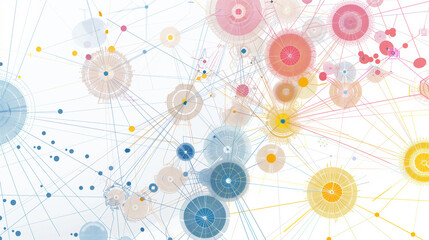 Abstract background with circles and dots. Technology concept. 3D rendering