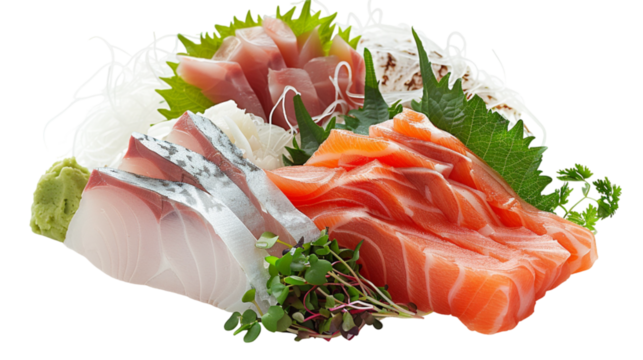 sashimi isolated on white background