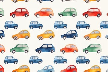Mini car backgrounds vehicle pattern.